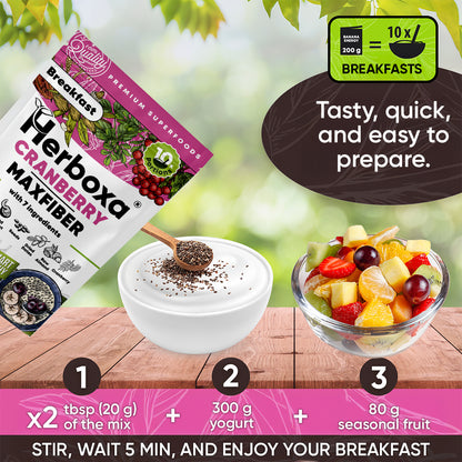 Cranberry Maxfiber - Magas rosttartalmú, egészséges „gyorsétel" reggelire