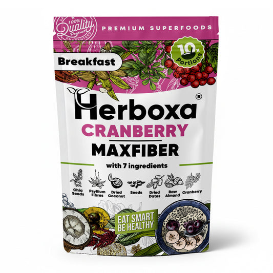 Cranberry Maxfiber - Magas rosttartalmú, egészséges „gyorsétel" reggelire
